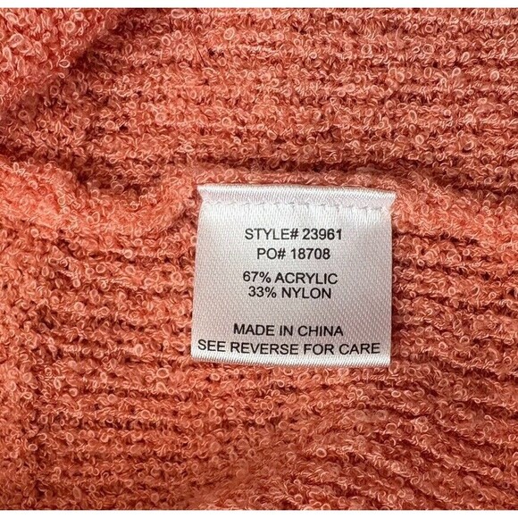 Skies are Blue Short Sleeve Cardigan Women's Med Open Front Orange Color Block - Picture 6 of 11